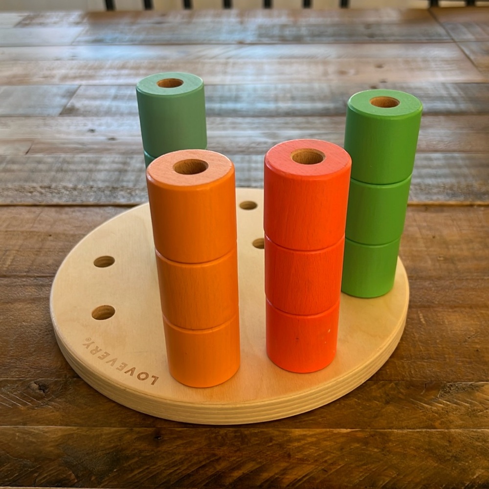 LOVEVERY wooden stacking pegboard